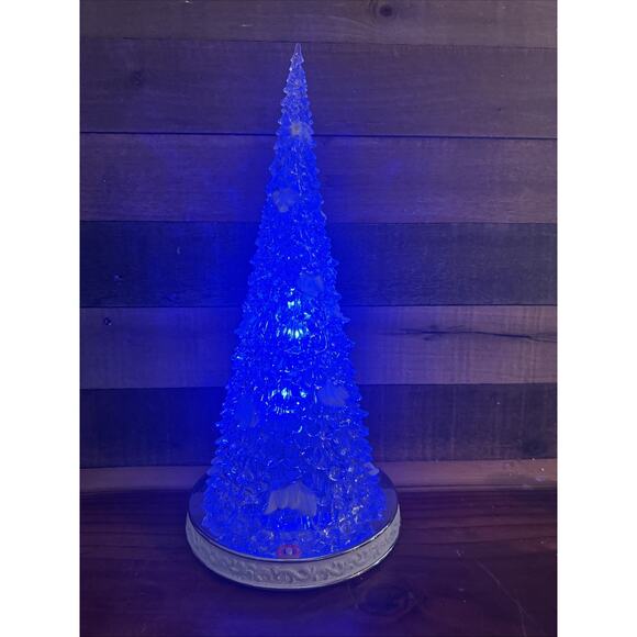 Cracker Barrel Light Up Acrylic Christmas Tree 18” Color-Changing Musical-box - Picture 2 of 8
